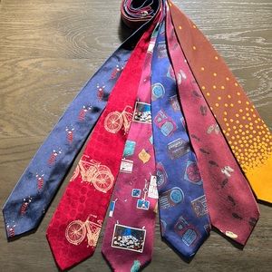 Bundle of 6 Perry Ellis Portfolio 100% Silk Neck Ties